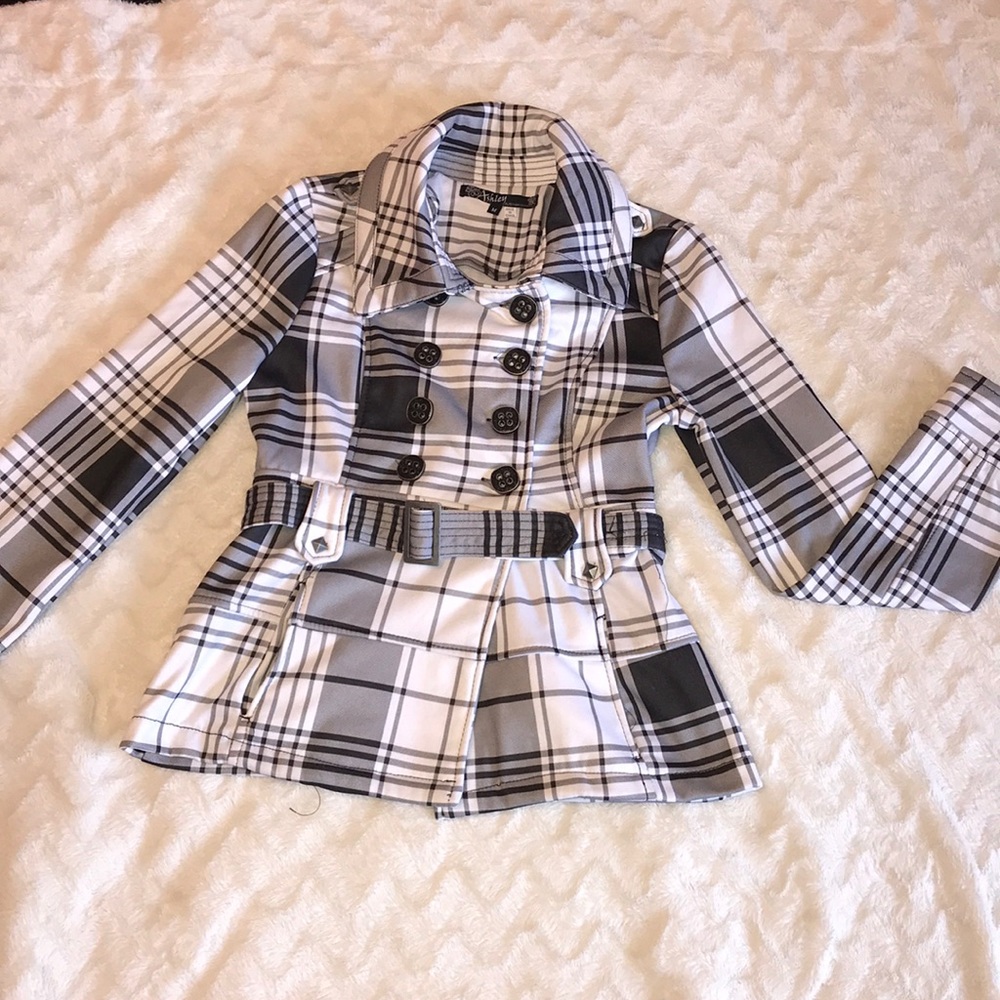 Plaid pea coat - NWOT